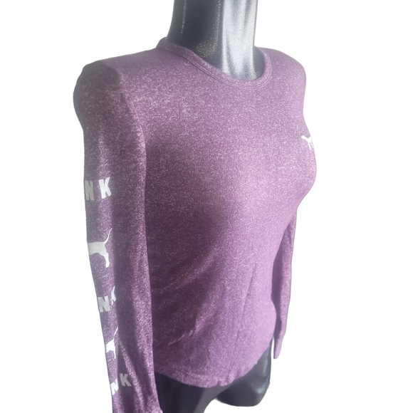 Pink Victoria Secret Purple and White Pajama Set XS - Picture 2 of 4